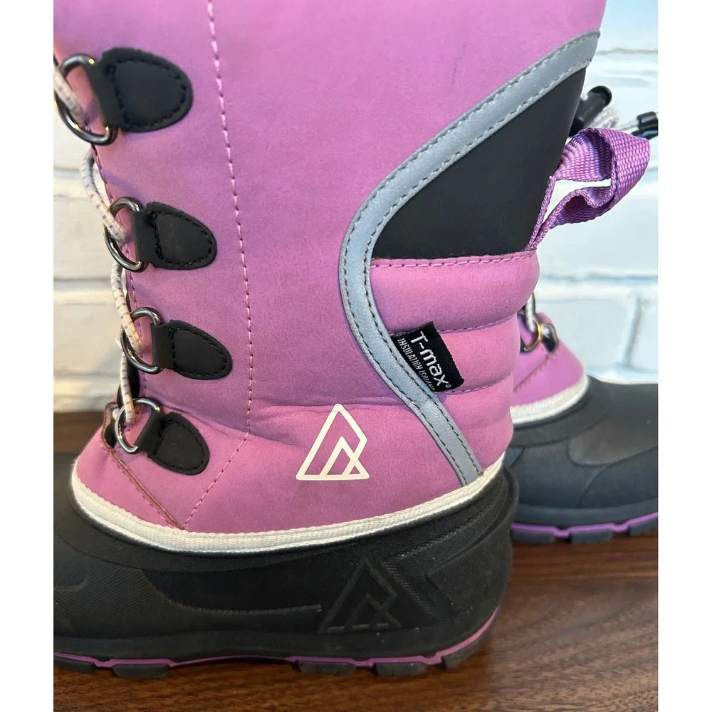 Ripzone Girls Winter Snow Boots T-MAX Insulated Size‎ 3 Waterproof Bungee Lace